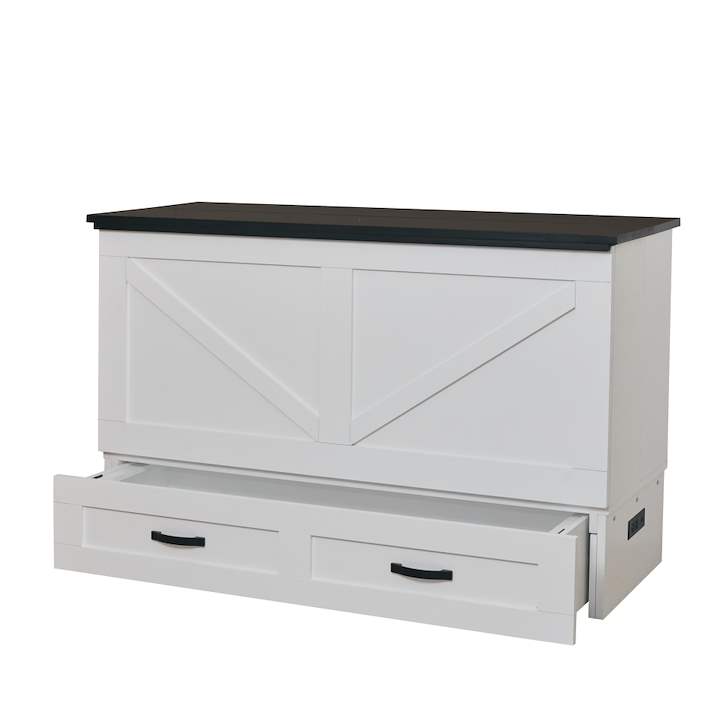 cabby white open drawer
